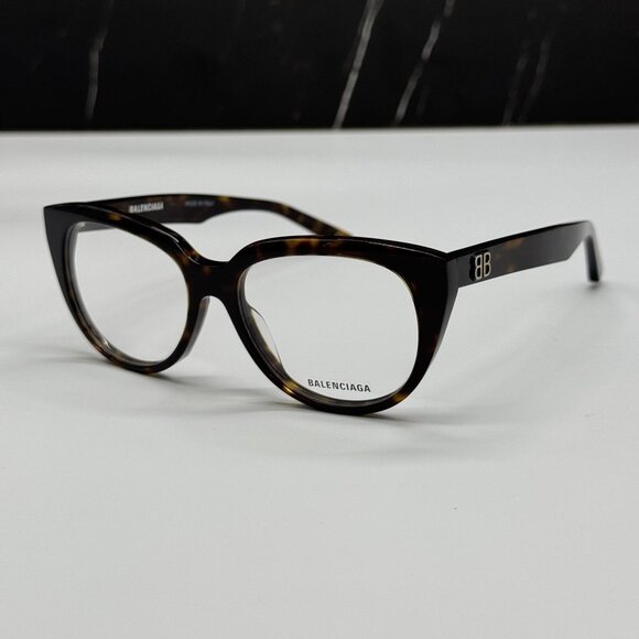 NEW BALENCIAGA BB0131O 005 CAT EYE DARK HAVANA WOMEN EYEGLASSES BALENCIAGA - Picture 1 of 10